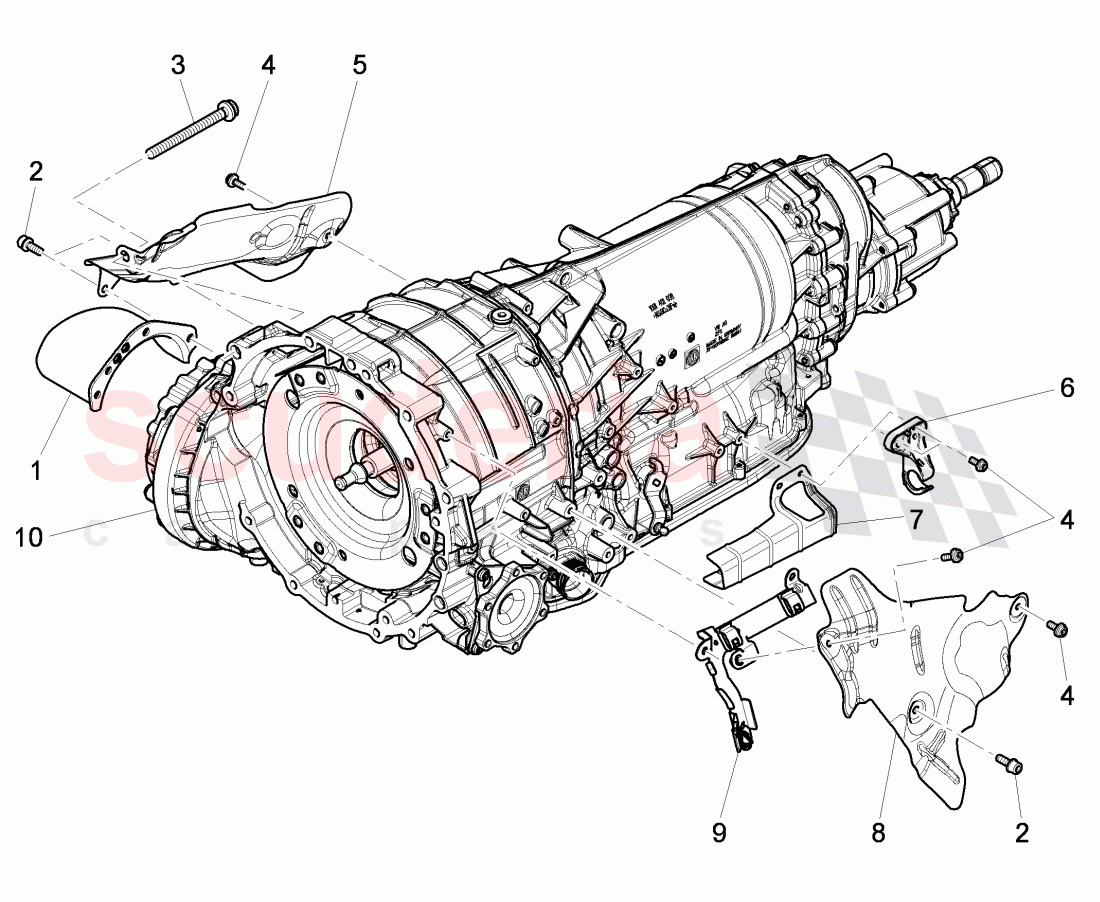 heatshield, fasteners, for 8-speed automatic gearbox of Bentley Bentley Continental GTC (2011+)