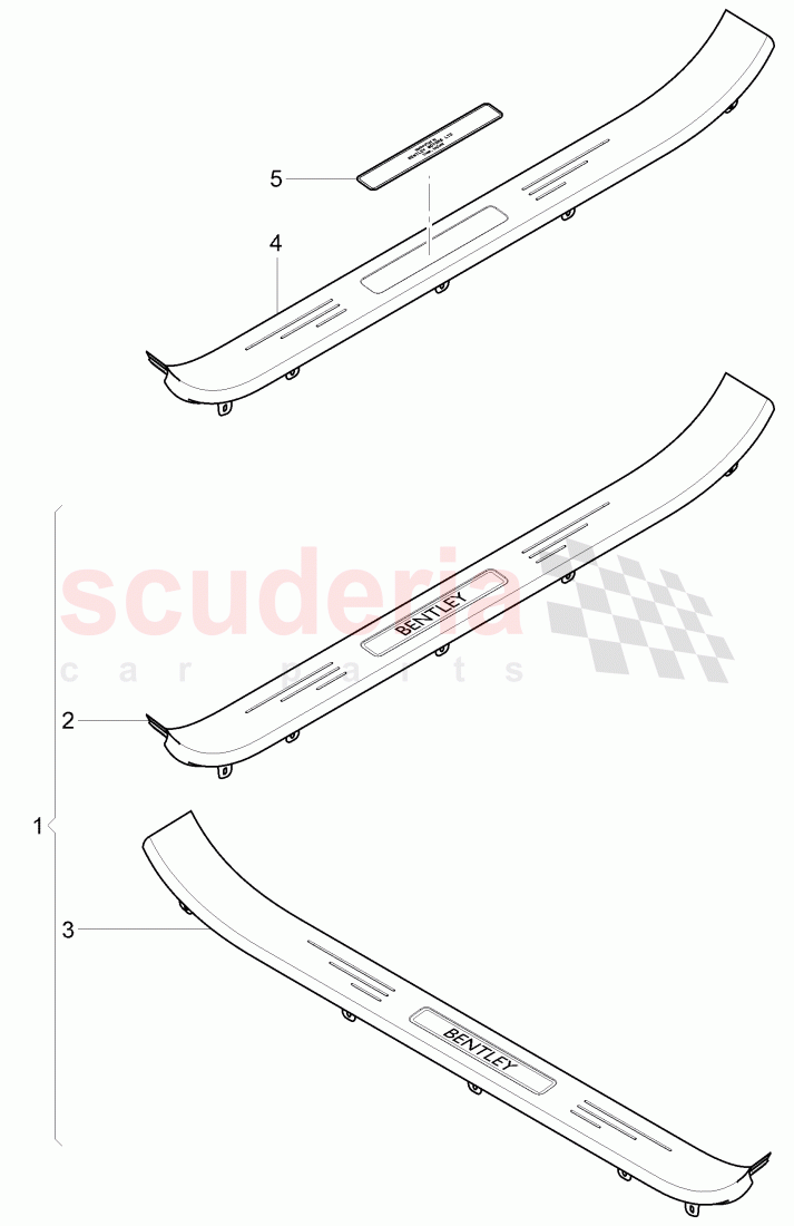 Original Accessories, scuff plate - sill panel of Bentley Bentley Continental GT (2011-2018)