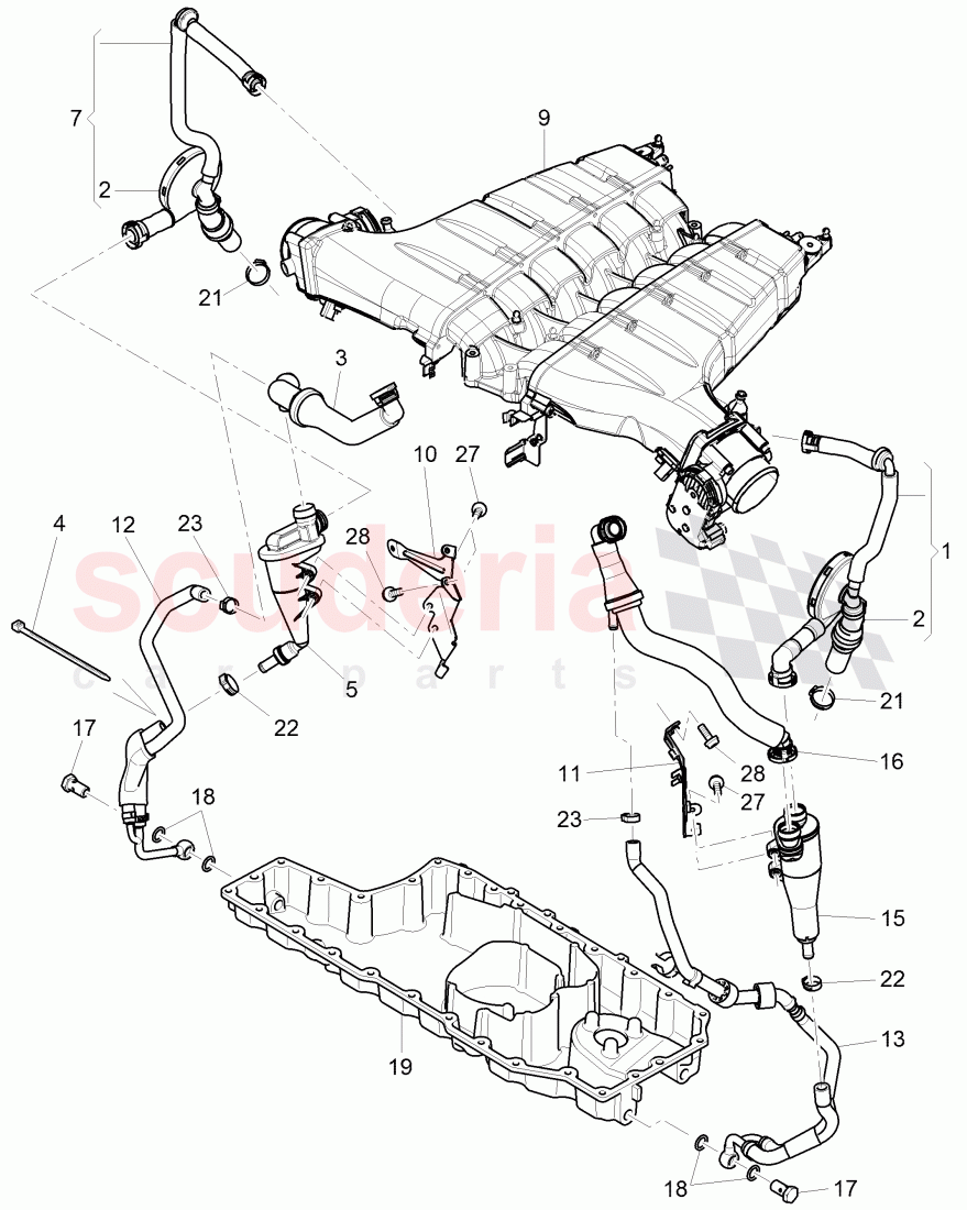 breather assy., crankcase of Bentley Bentley Continental GT (2003-2010)