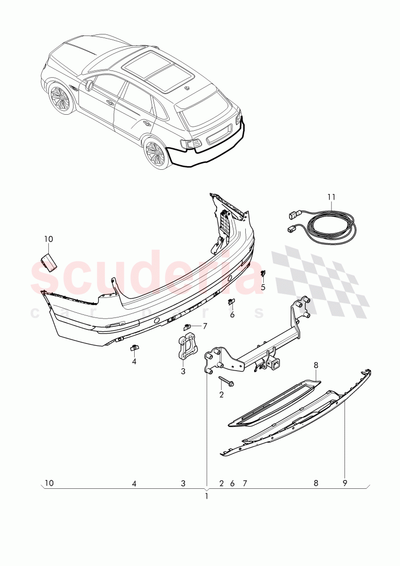 Original Accessories, for vehicles with trailers of Bentley Bentley Bentayga (2015-2020)