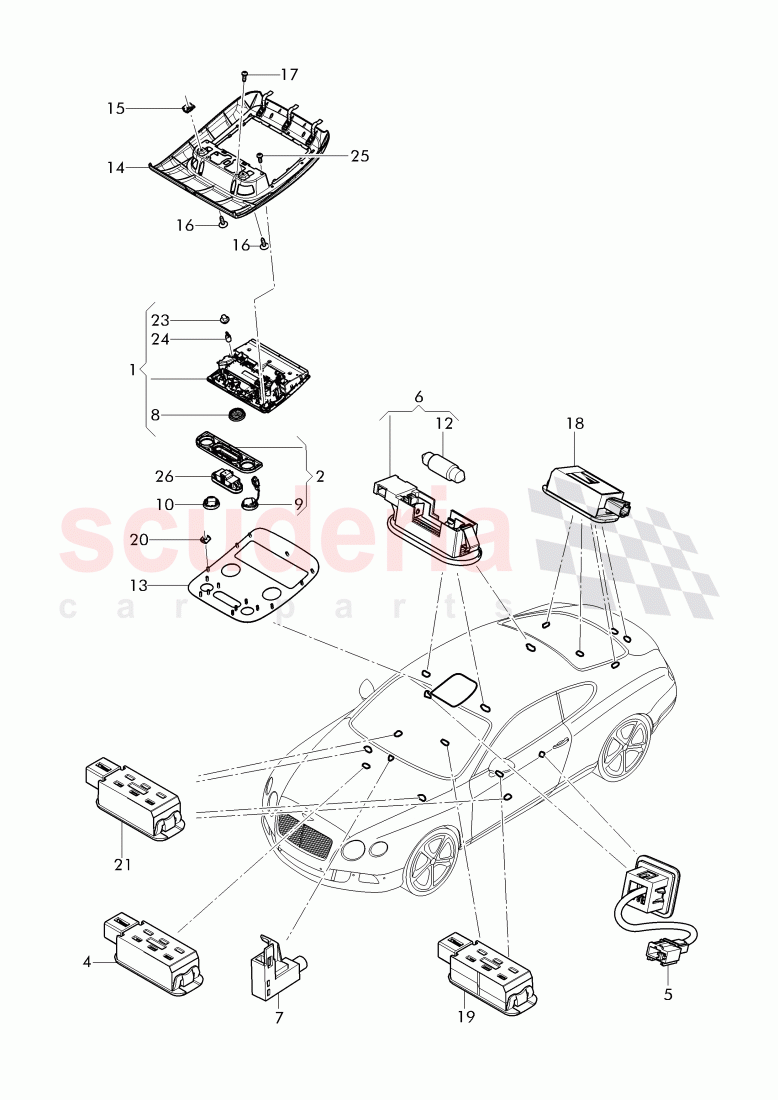 illumination in, vehicles interior, D - MJ 2017>> of Bentley Bentley Continental GT (2011-2018)