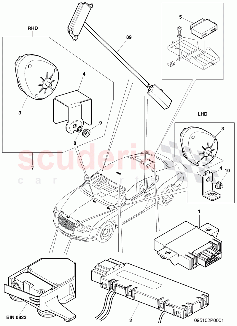 anti-theft system________ (ats), F 3W-4-020 001>> 3W-5-030 420 of Bentley Bentley Continental GT (2003-2010)