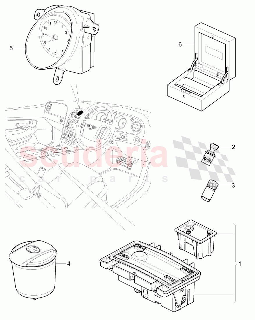 Original Accessories, Interior equipment, bracket of Bentley Bentley Continental Flying Spur (2006-2012)