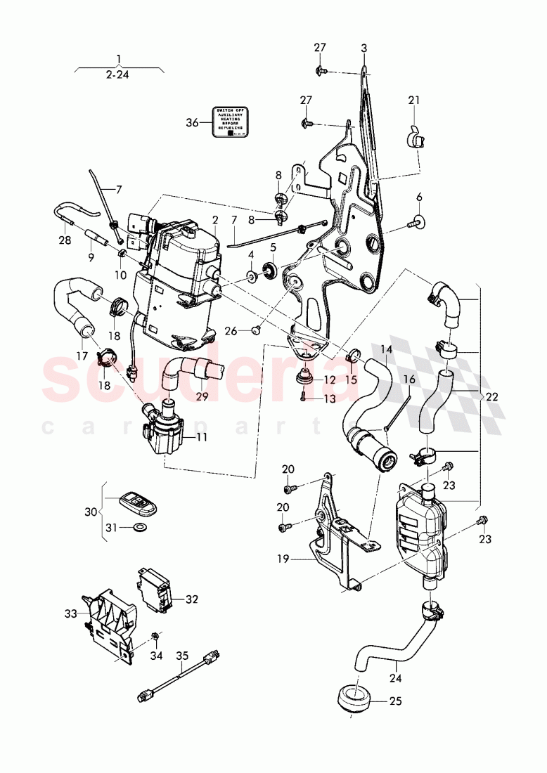 stationary heater for circuit of Bentley Bentley Bentayga (2015-2020)