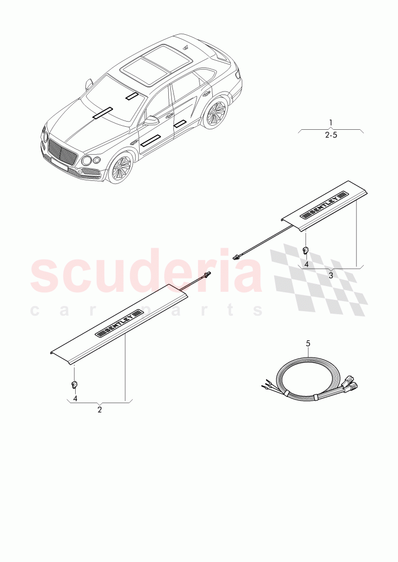 Original Accessories, Entry strip, illuminated of Bentley Bentley Bentayga (2015-2020)