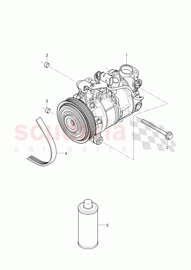 air conditioner compressor, mounting parts for refrigerant compressor of Bentley Bentley Bentayga (2015-2020)