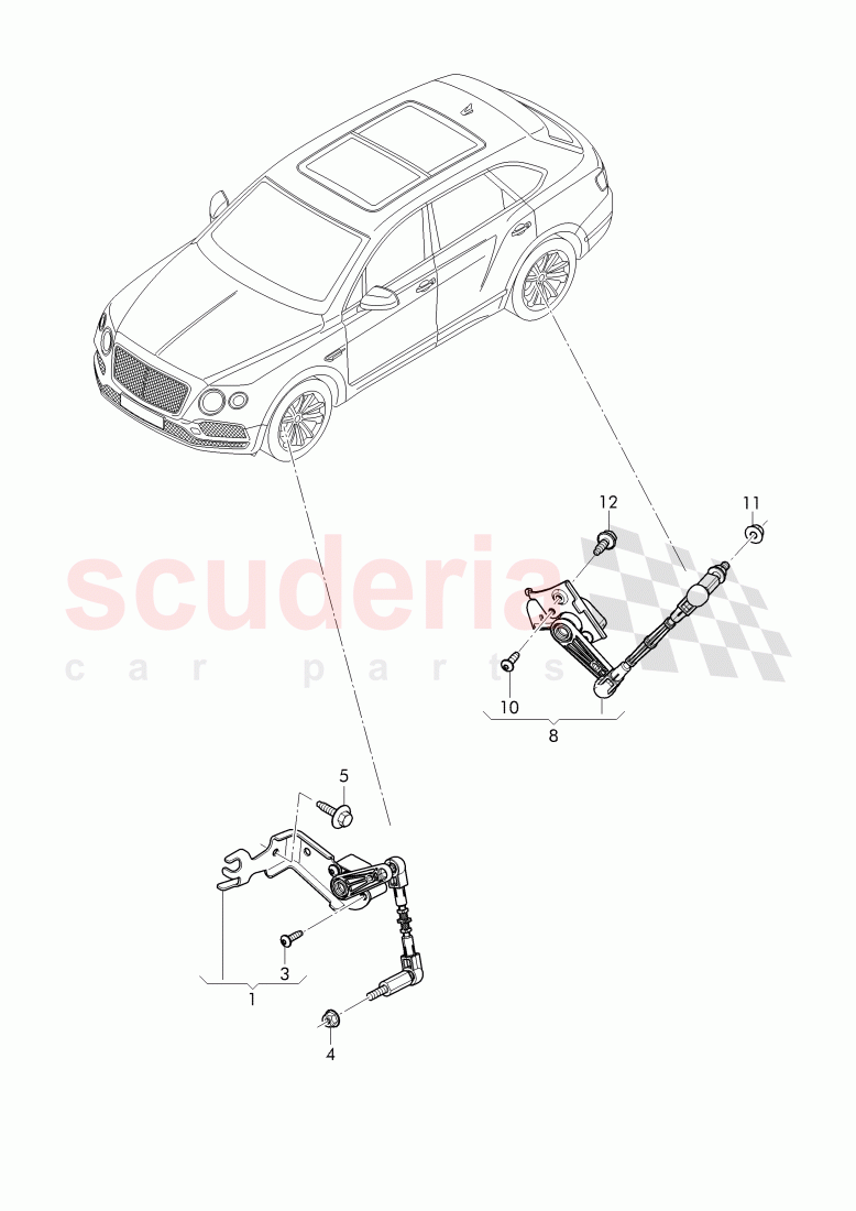 sensor for headlight range, control of Bentley Bentley Bentayga (2015-2020)