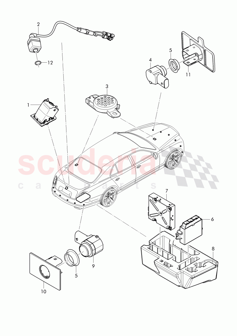 Parking aid with reversing camera system, D - MJ 2017>> of Bentley Bentley Mulsanne (2010+)