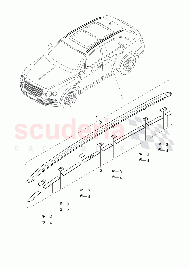 roof rail of Bentley Bentley Bentayga (2015-2020)