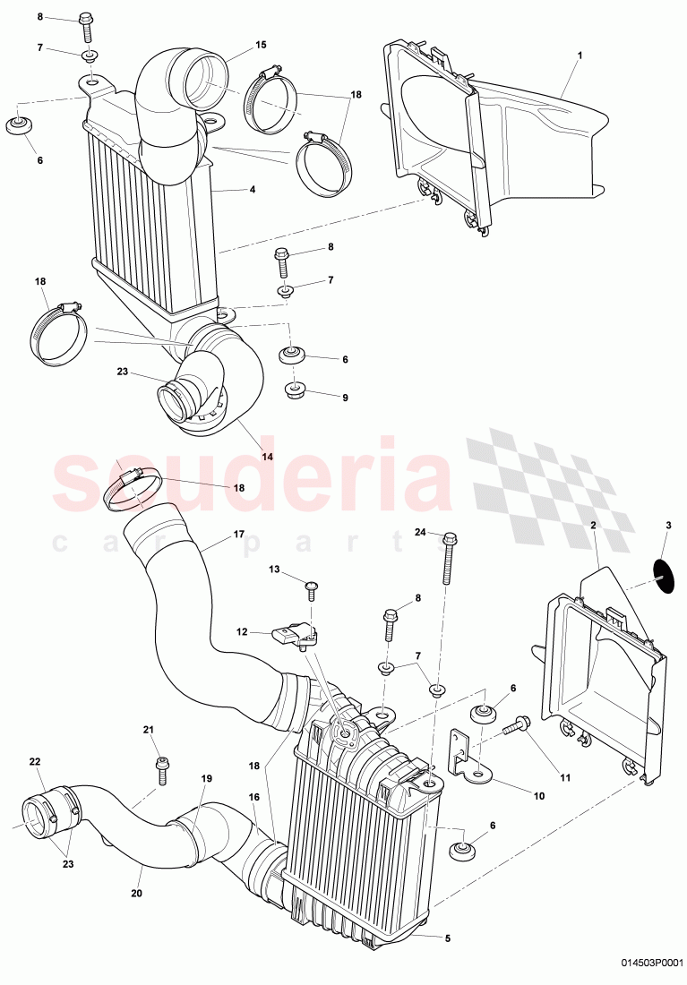 charge air cooler, air duct for charge, air cooler, D >> - MJ 2007 of Bentley Bentley Continental GTC (2006-2010)