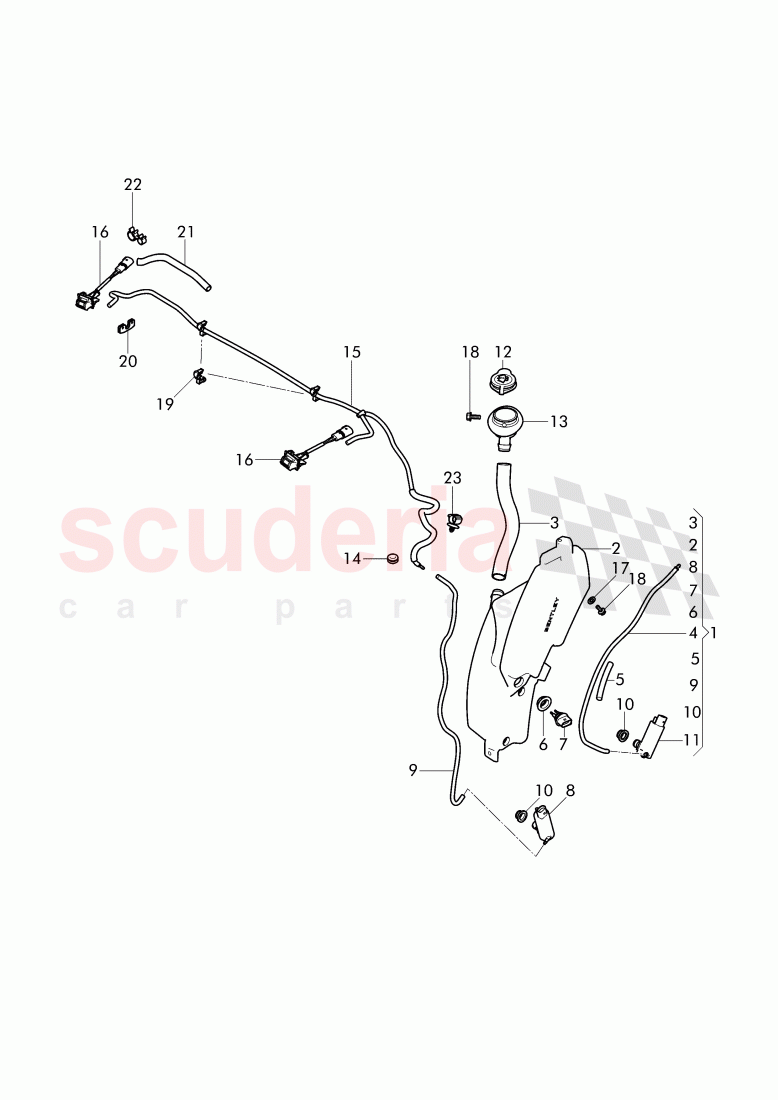 windshield washer unit, D >> - MJ 2015 of Bentley Bentley Continental GTC (2011+)
