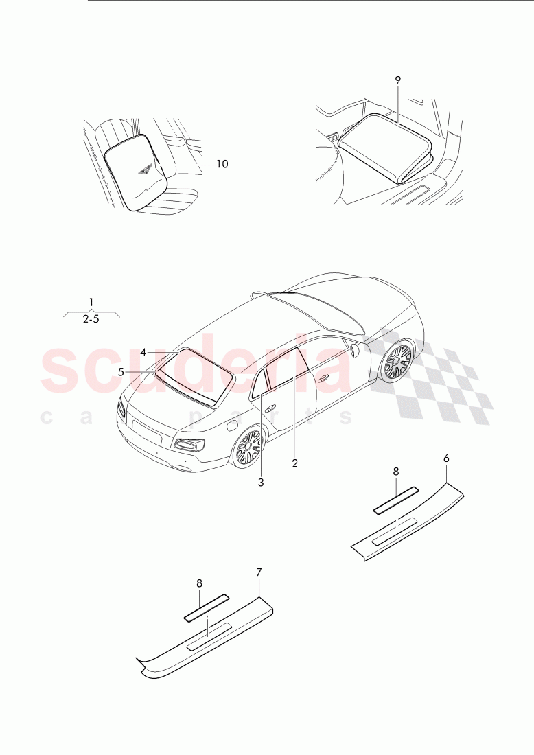 Original Accessories, PRIVACY GLASS, scuff plate - sill panel of Bentley Bentley Continental Flying Spur (2013+)
