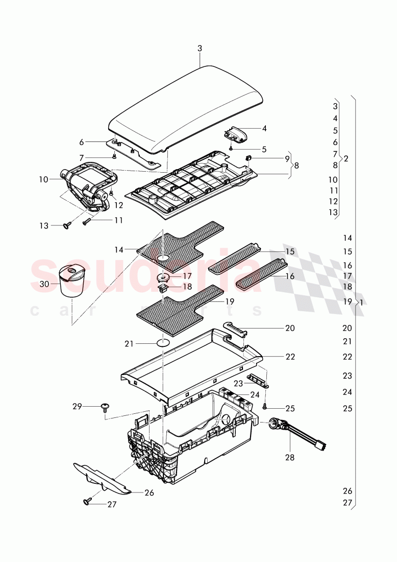 armrest (leather), storage bin of Bentley Bentley Continental Supersports Convertible (2017+)