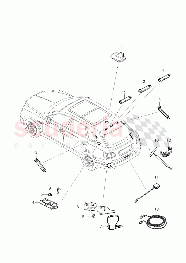 antenna, Infotainment system of Bentley Bentley Bentayga (2015-2020)