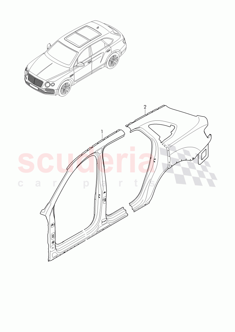 side panel frame of Bentley Bentley Bentayga (2015-2020)