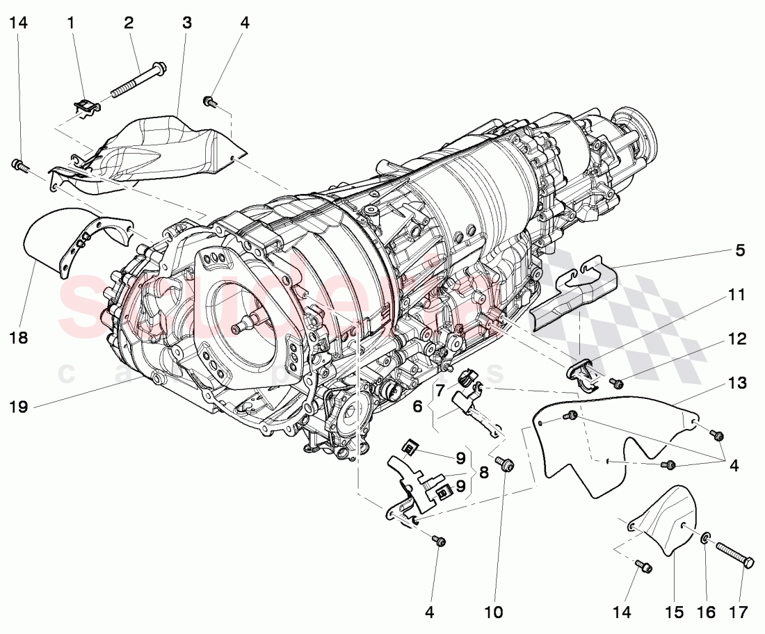 heat shield, fasteners, for 6 speed automatic transm. of Bentley Bentley Continental GTC (2011+)