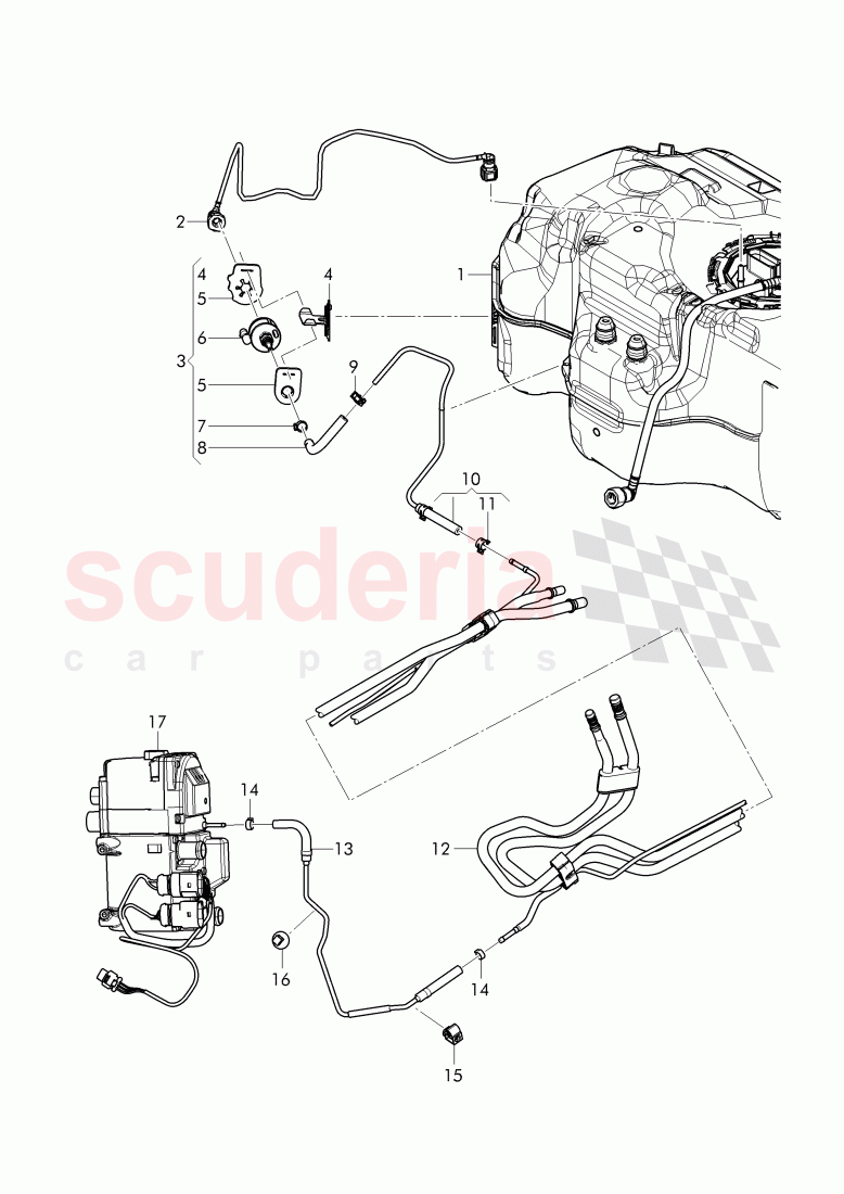 fuel line, for vehicles with coolant auxiliary heater of Bentley Bentley Bentayga (2015-2020)