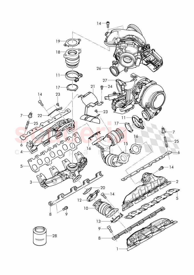 exhaust manifold of Bentley Bentley Bentayga (2015-2020)