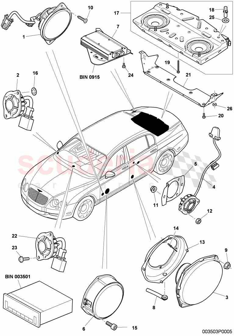 loudspeaker, D - MJ 2009>> - MJ 2011 of Bentley Bentley Continental Flying Spur (2006-2012)