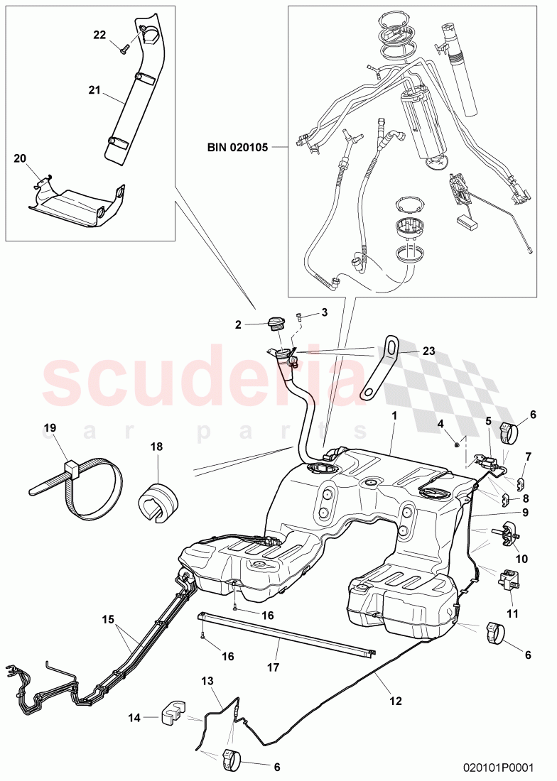 fuel tank with pump fuel gauge, and connecting parts, bracket for fuel, tank, fuel line with breather and vacuum, pipe, D >> - MJ 2004 of Bentley Bentley Continental GT (2003-2010)