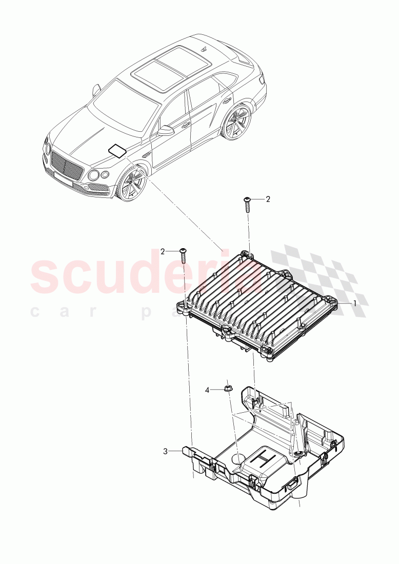 control module-diesel engine, bracket for elec.contr. module of Bentley Bentley Bentayga (2015-2020)