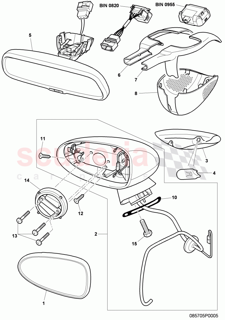 Interior/exterior mirror, F 3W-9-061 070>>, D >> - MJ 2009 of Bentley Bentley Continental GTC (2006-2010)