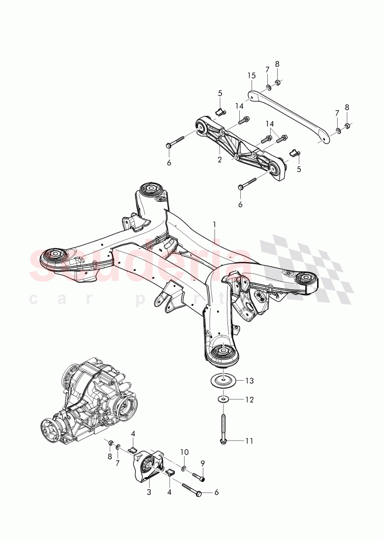sub-frame, with rubber mounting of Bentley Bentley Continental Supersports Convertible (2017+)
