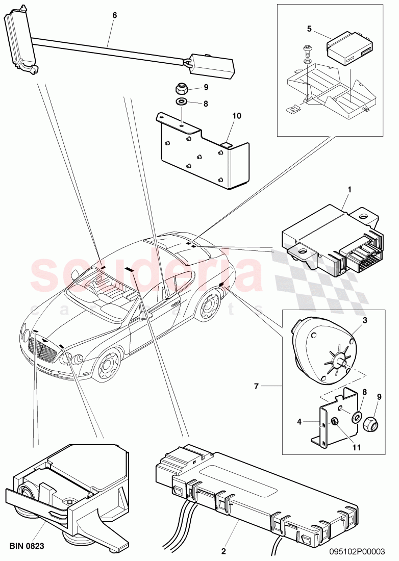 anti-theft system________ (ats), F 3W-6-030 421>> 3W-6-039 935 of Bentley Bentley Continental GT (2003-2010)