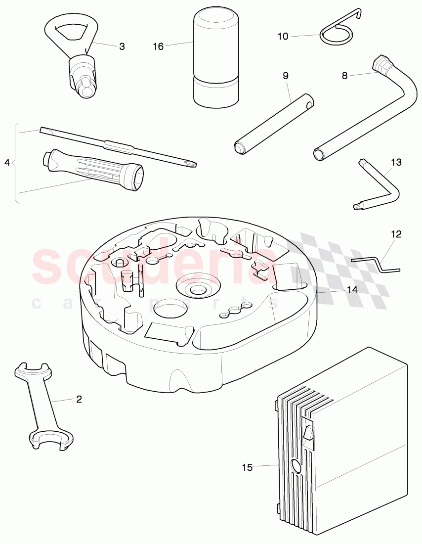 breakdown set with compressor, tools, F >> 3W-6-033 390 of Bentley Bentley Continental Flying Spur (2006-2012)