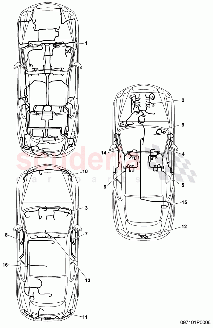 wiring harnesses, D - MJ 2008>>, F >> 3W-8-052 845 of Bentley Bentley Continental GTC (2006-2010)