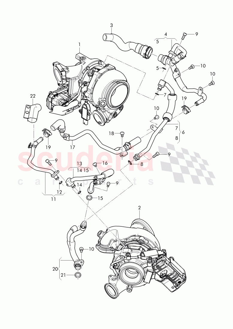 water cooling for turbocharger of Bentley Bentley Bentayga (2015-2020)