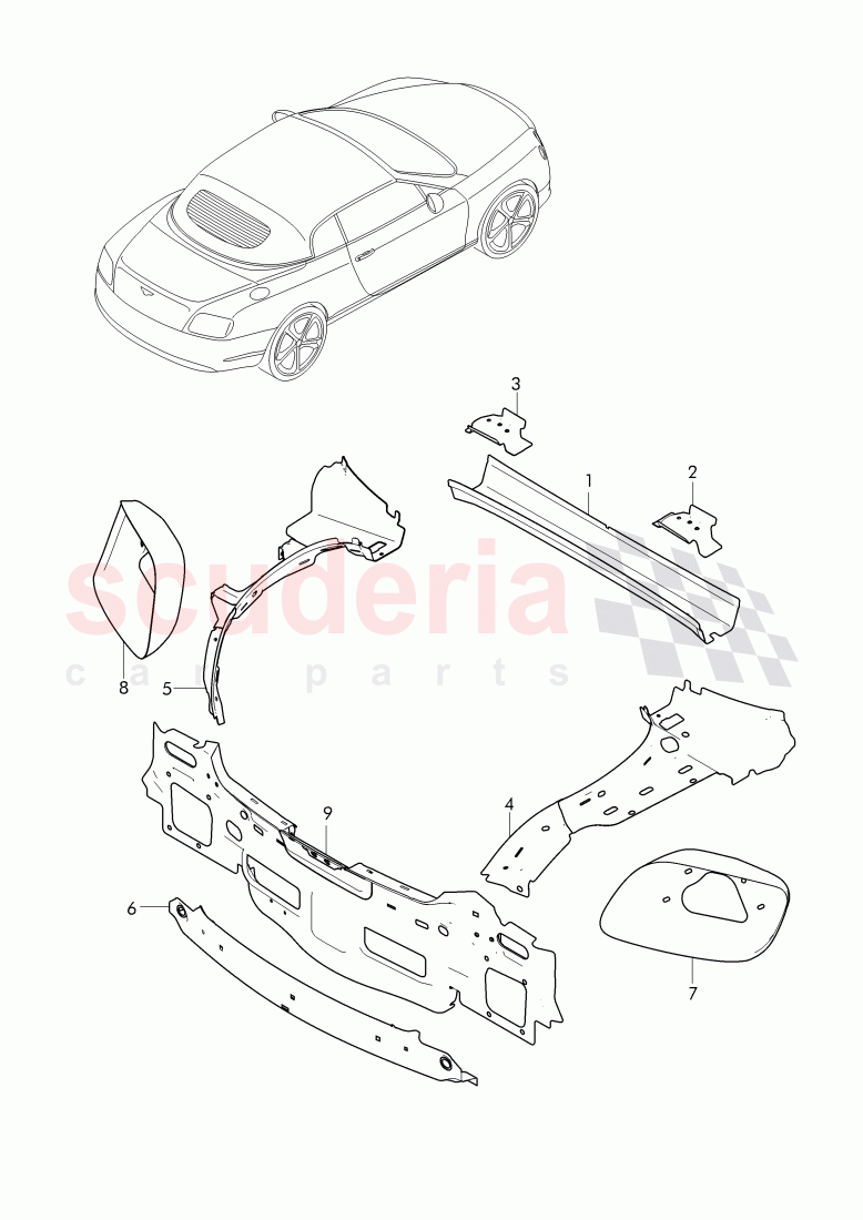 end plate, reinforcement for taillight, aperture of Bentley Bentley Continental Supersports Convertible (2017+)