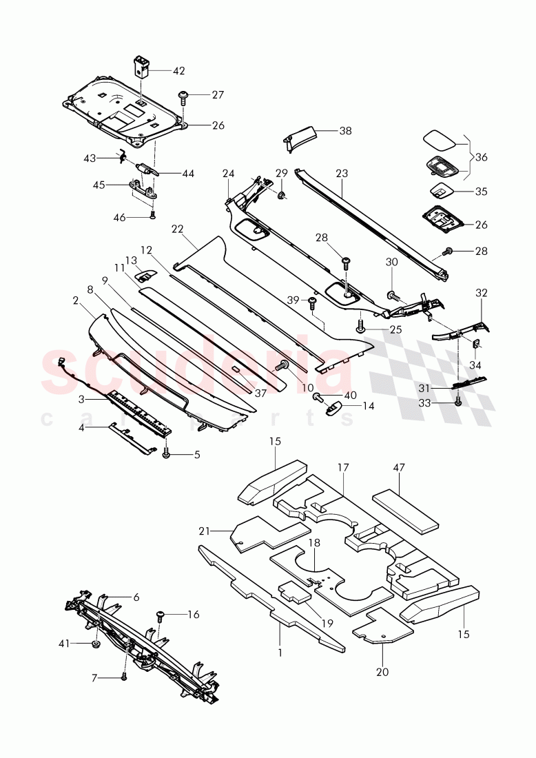 parcel tray, sunshade of Bentley Bentley Mulsanne (2010+)