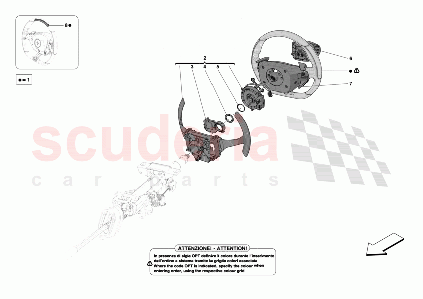 STEERING WHEEL AND STEERING SYSTEM - STEERING WHEEL AND AIRBAG of Ferrari Ferrari 12Cilindri