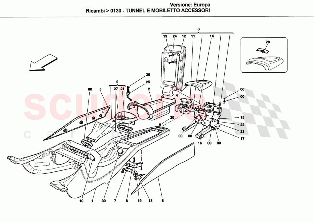 ACCESSORY CONSOLE AND CENTRE CONSOLE of Ferrari Ferrari California (2008-2011)