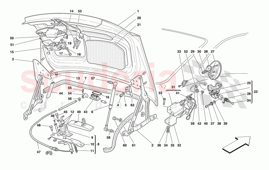 BOOT DOOR AND PETROL COVER of Ferrari Ferrari 550 Maranello (2011-2012)