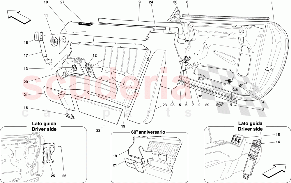 DOORS - SUBSTRUCTURE AND TRIM of Ferrari Ferrari 612 Scaglietti