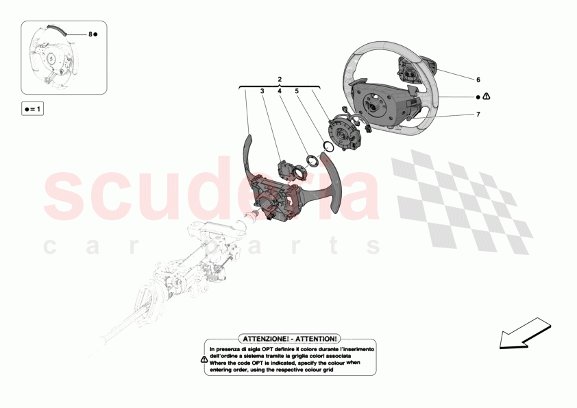 STEERING WHEEL AND STEERING SYSTEM - STEERING WHEEL AND AIRBAG of Ferrari Ferrari 12Cilindri Spider