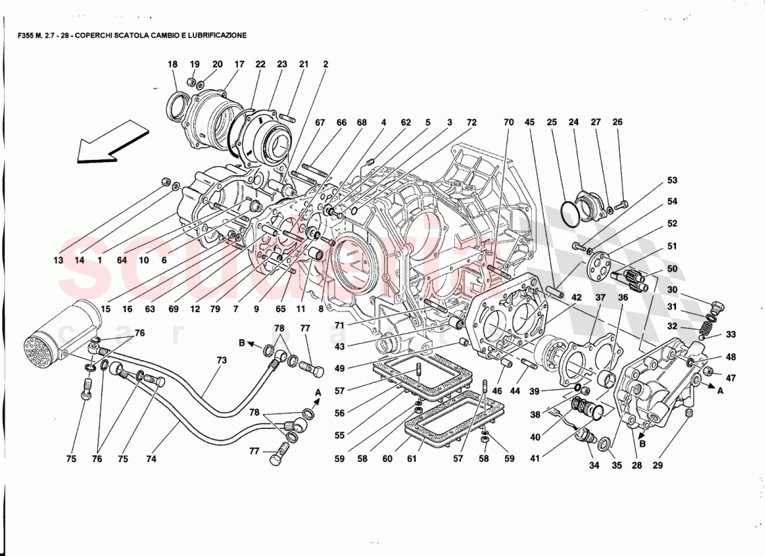 GEARBOX COVERS ANO LUBRICATION of Ferrari Ferrari 355 (2.7 Motronic)