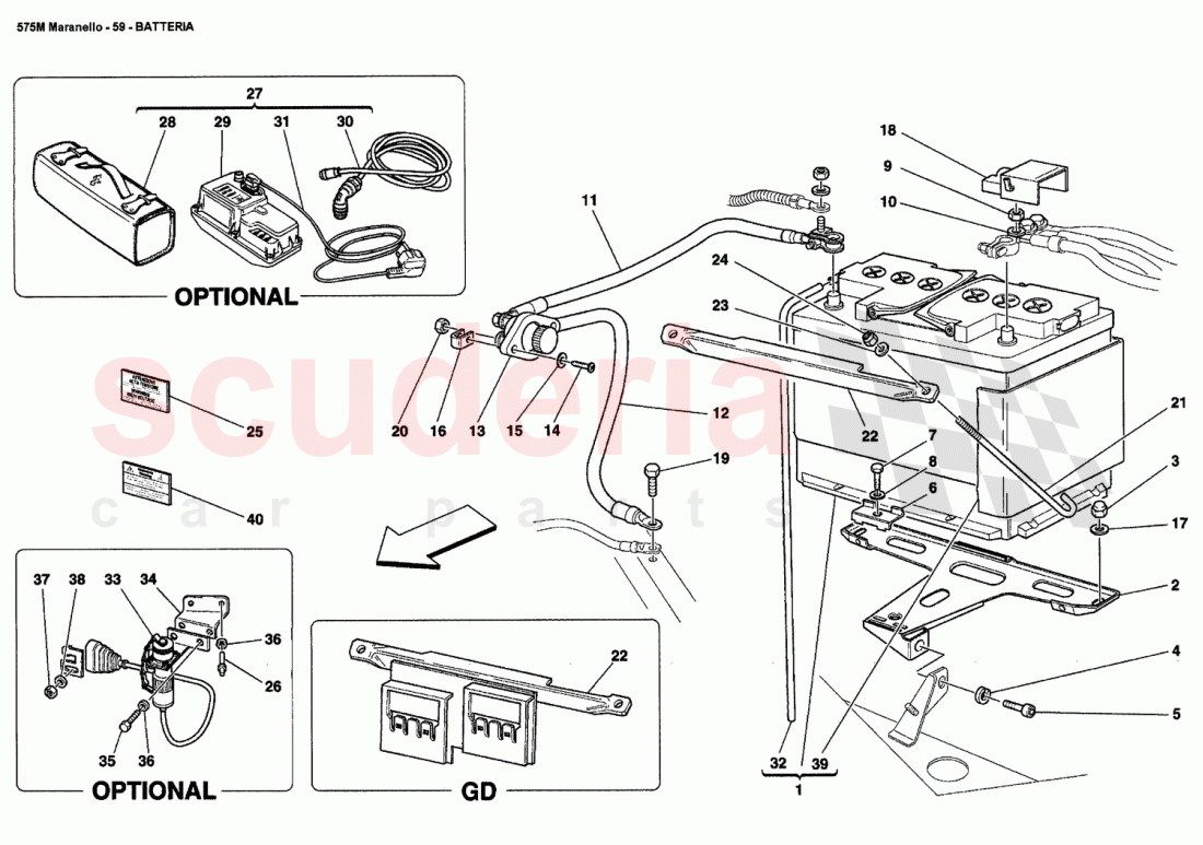 BATTERY of Ferrari Ferrari 575M Maranello