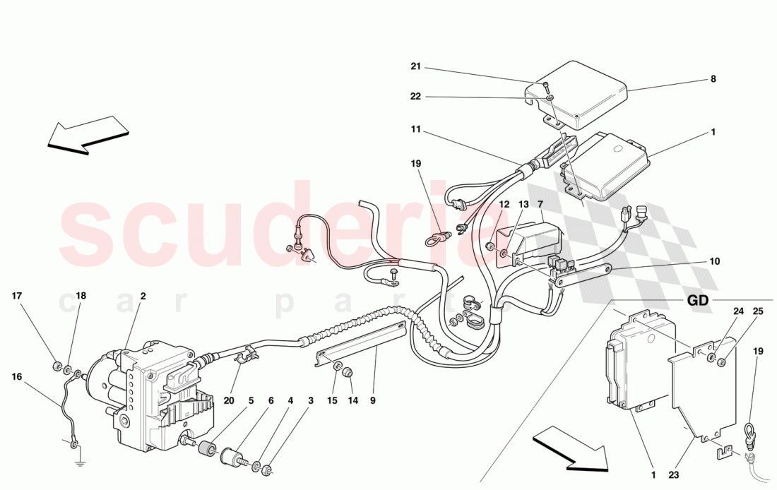 CONTROL UNIT AND HYDRAULIC EQUIPMENT FOR ABS/ASR SYSTEM of Ferrari Ferrari 550 Maranello (2011-2012)