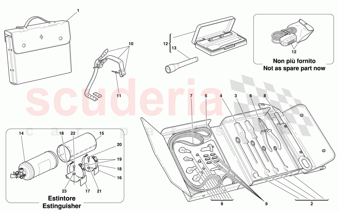 TOOLS EQUIPMENT AND FIXINGS of Ferrari Ferrari 550 Maranello (2011-2012)