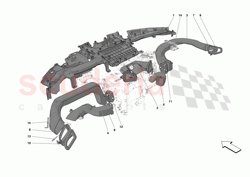 DASHBOARD - DUCTS -Not for RHD- of Ferrari Ferrari 12Cilindri Spider