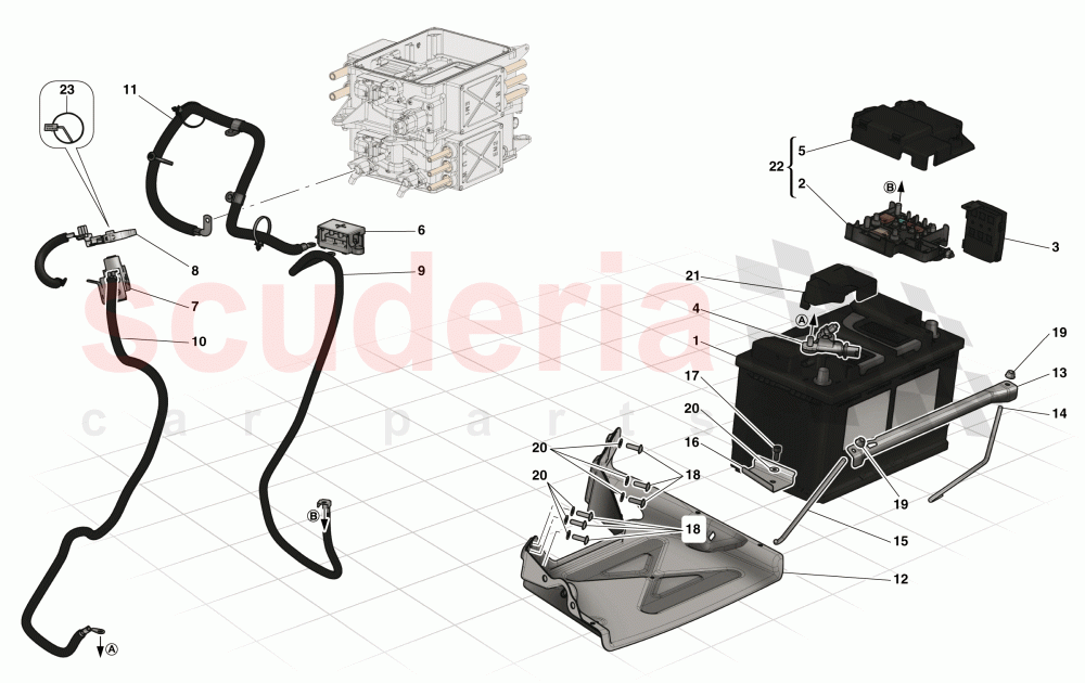 STARTER BATTERY of Ferrari Ferrari LaFerrari