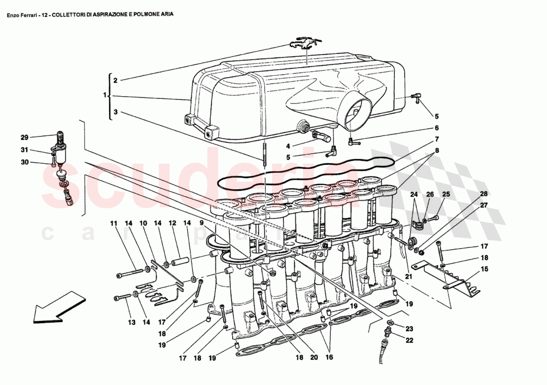 AIR INTAKE MANIFOLD AND AIR BOX of Ferrari Ferrari Enzo
