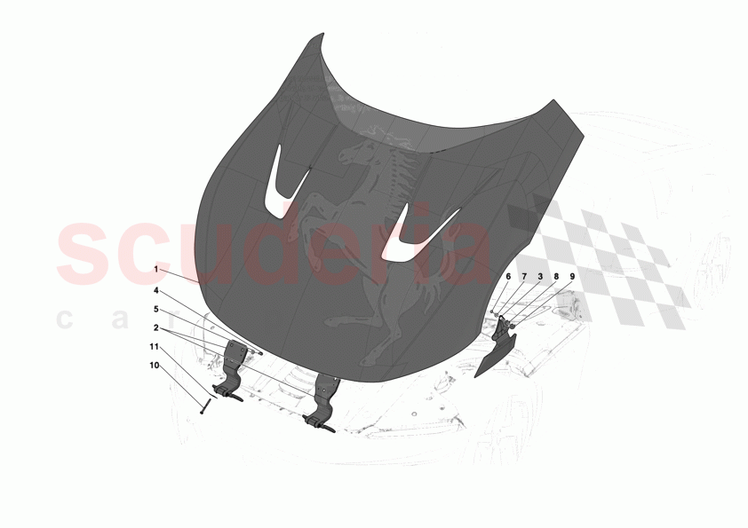 FRONT LID SUBSTRUCTURE of Ferrari Ferrari 12Cilindri Spider