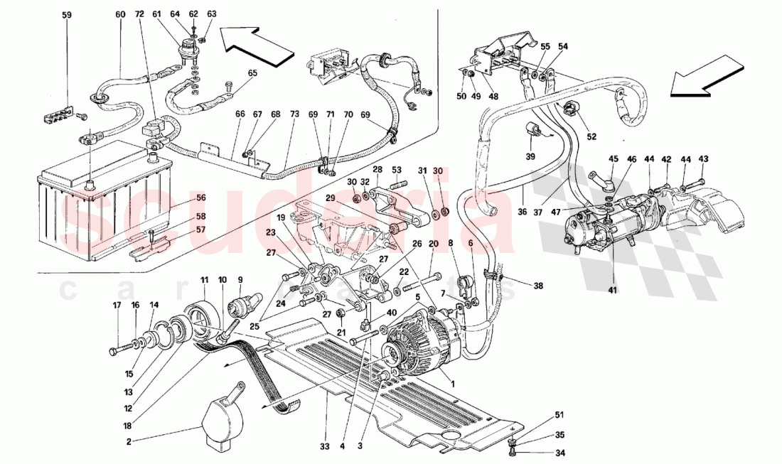 CURRENT GENERATOR - STARTING MOTOR of Ferrari Ferrari 348 (2.7 Motronic)