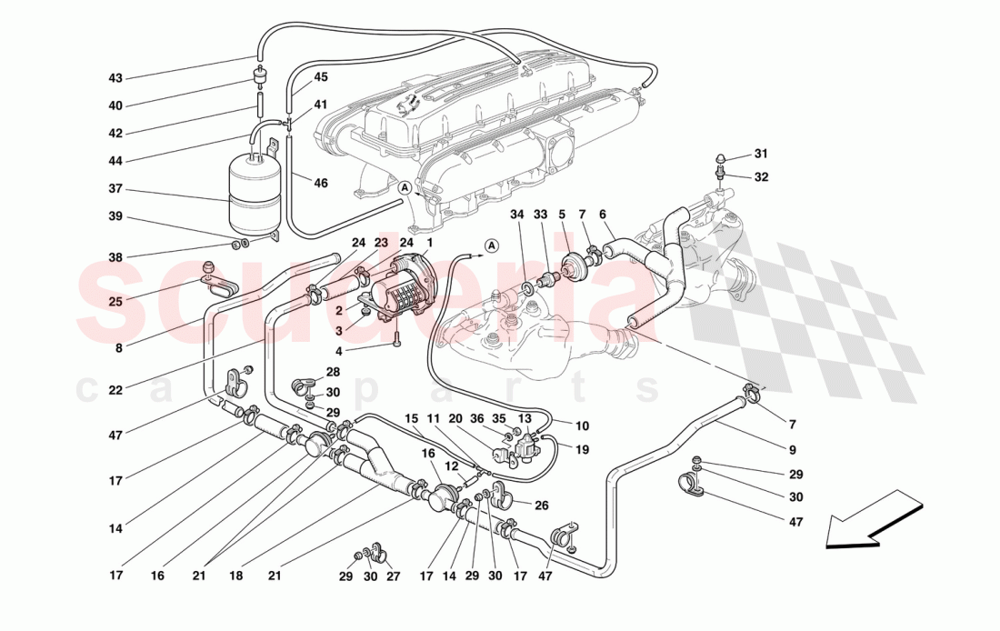 SECONDARY AIR PUMP of Ferrari Ferrari 550 Maranello (2011-2012)