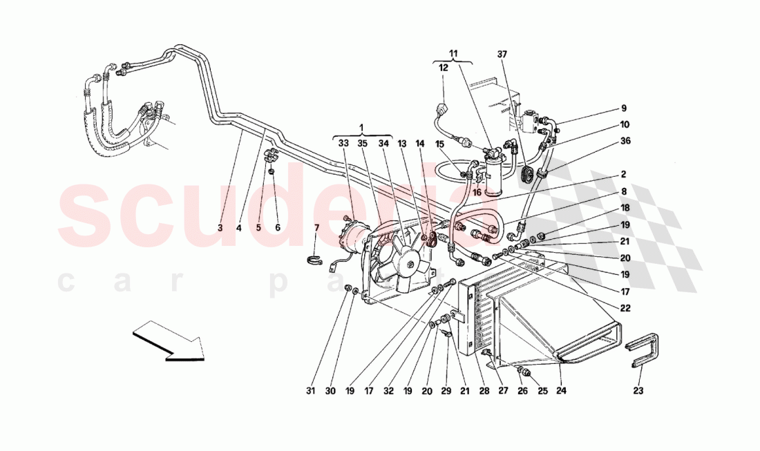 AIR CONDITIONING SYSTEM of Ferrari Ferrari 348 (2.7 Motronic)