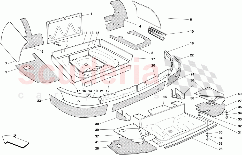 LUGGAGE COMPARTMENT INSULATION of Ferrari Ferrari 599 SA Aperta